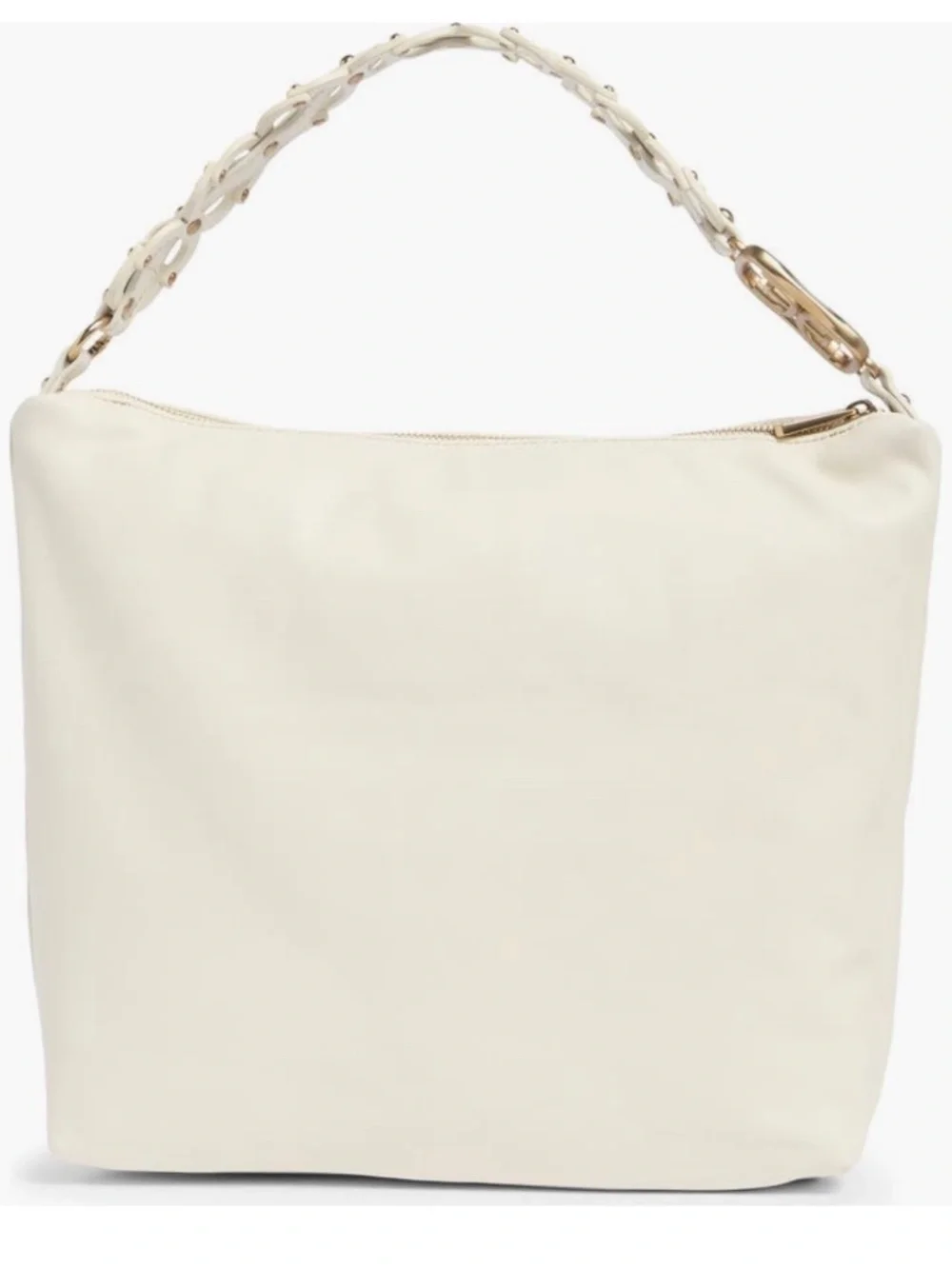 Sam Edelman Marilyn Chain Link Large Leather Shoulder Bag Ivory